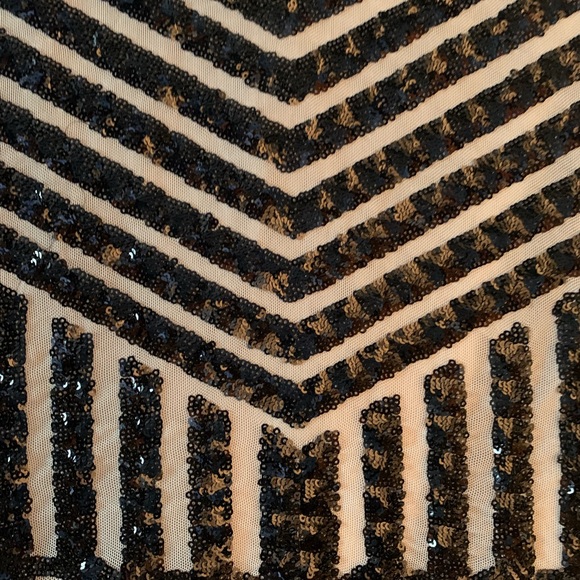 Super cute mini dress! Nude color with black beading. Adorable for a night out! - Picture 4 of 4